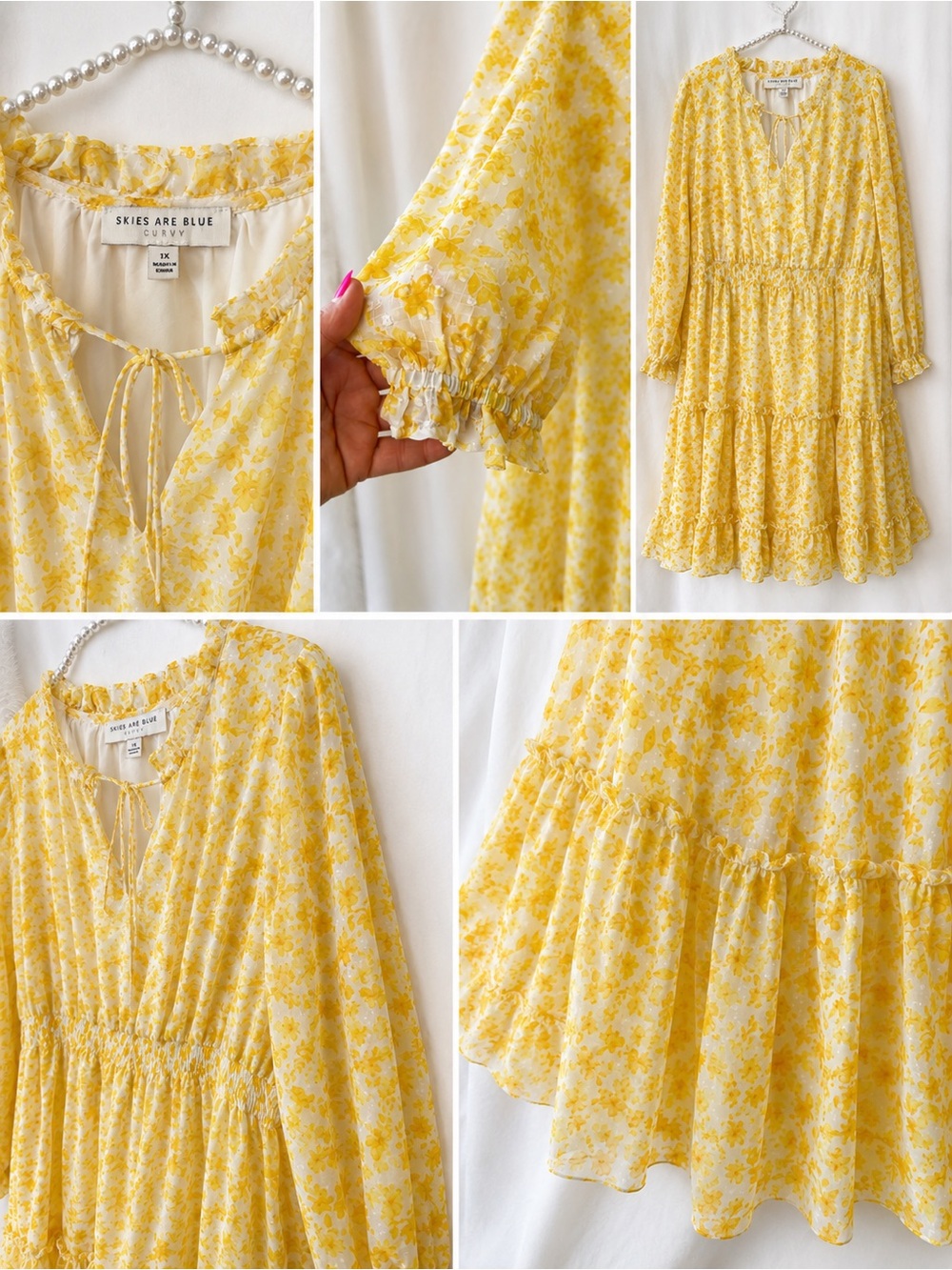 Skies Are Blue Curvy Yellow Floral Dress | Size 1X 🌼